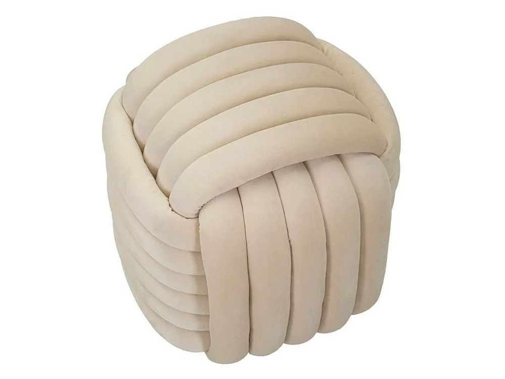 Bollende poef, kubusvorm, 45x45x45h cm wit/crème, draagvermogen 100 kg, frame van gemelamineerd hout