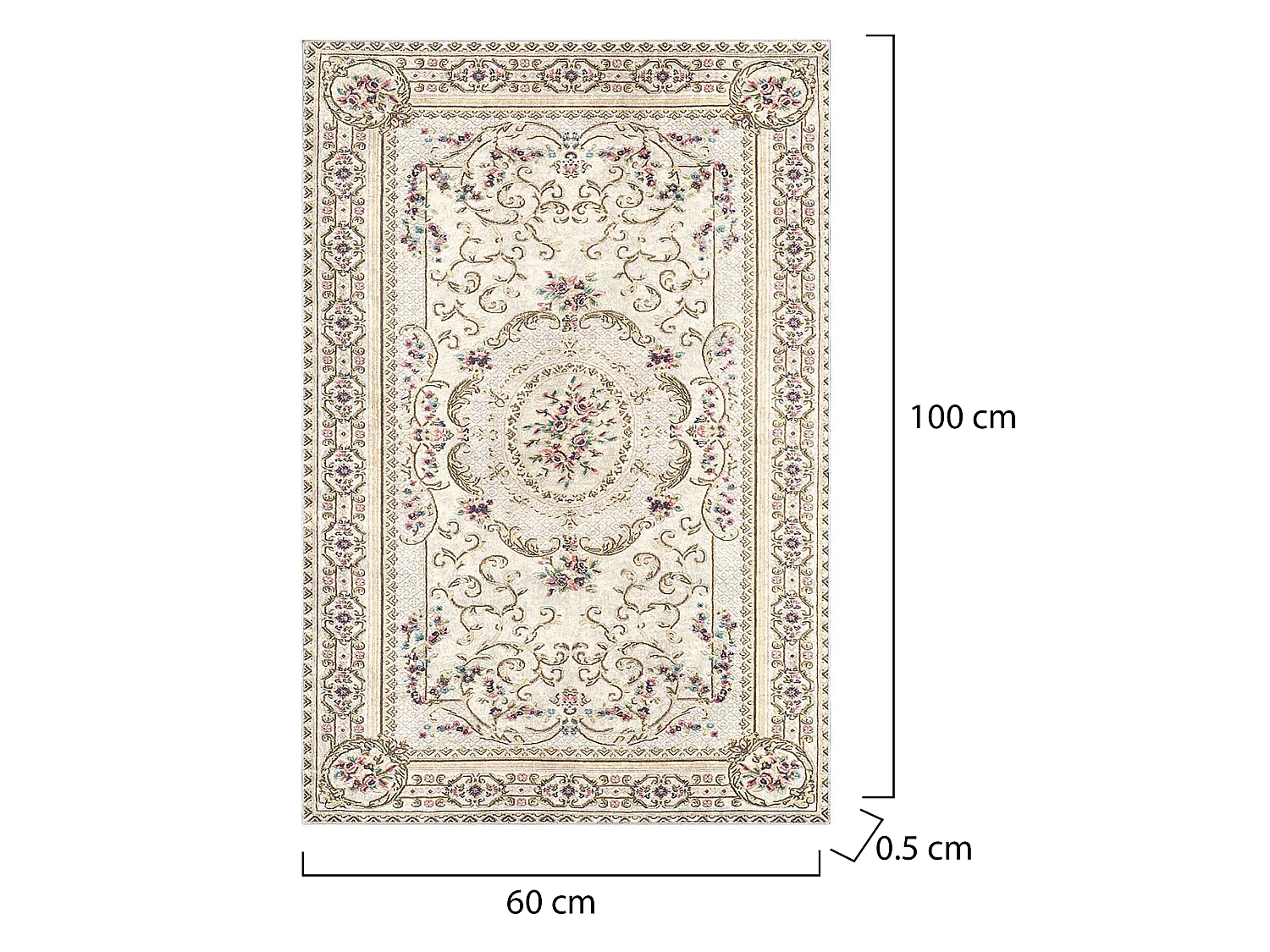 Tapis de Bain Michigan City, Lavable en Machine, 60x100 cm Multicolore