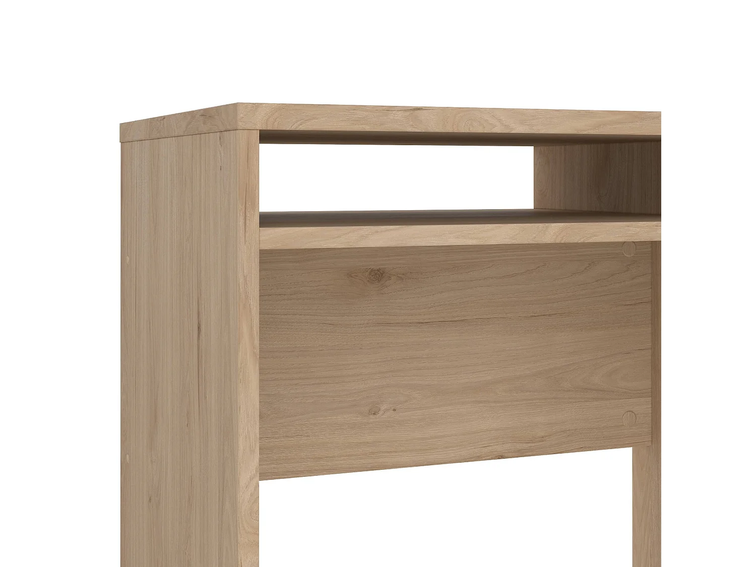 Bureau Abbadu, één lade, 110x48x77h cm eikenbruin, één deur, kleurverloop, eiken legplank