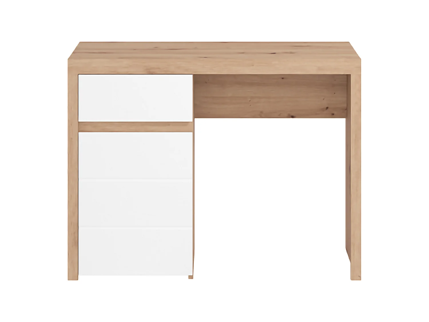 Étagère Anholt, un tiroir, 98x47x74h cm, Chêne Nœuds Marron, 2 étagères, une porte