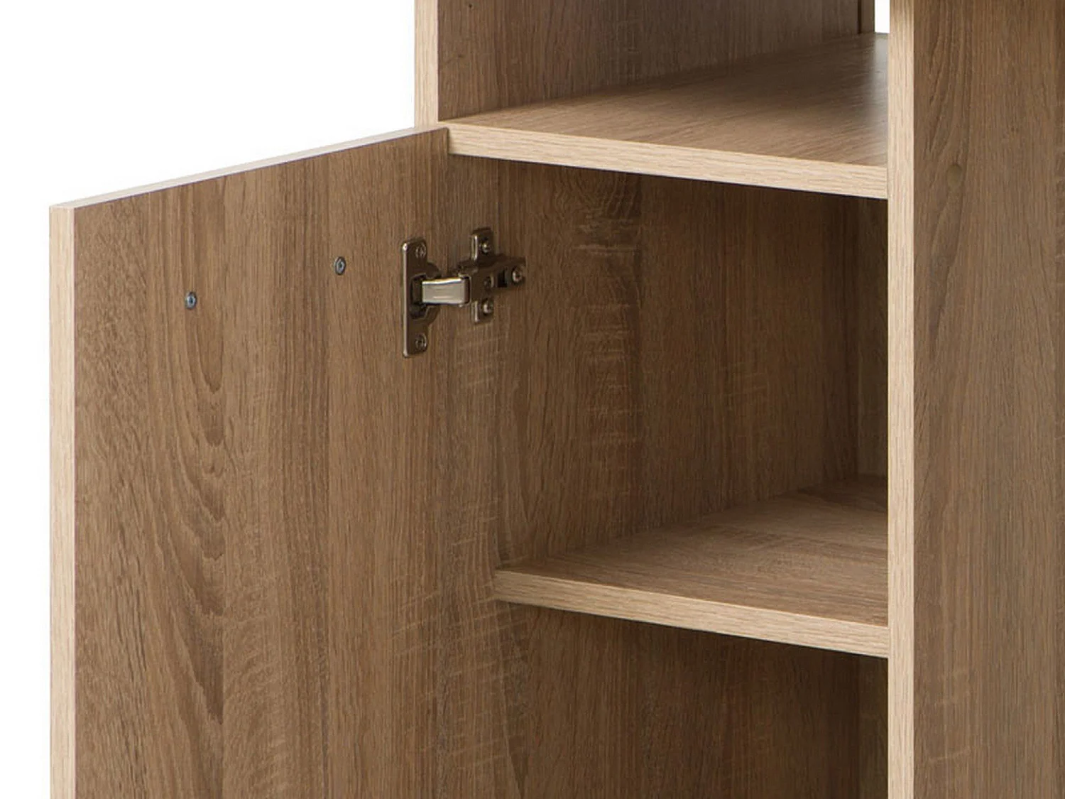 Bureau Tiriolo, 2 étagères, 100x50x75 cm Chêne brun, 3 compartiments, 1 porte