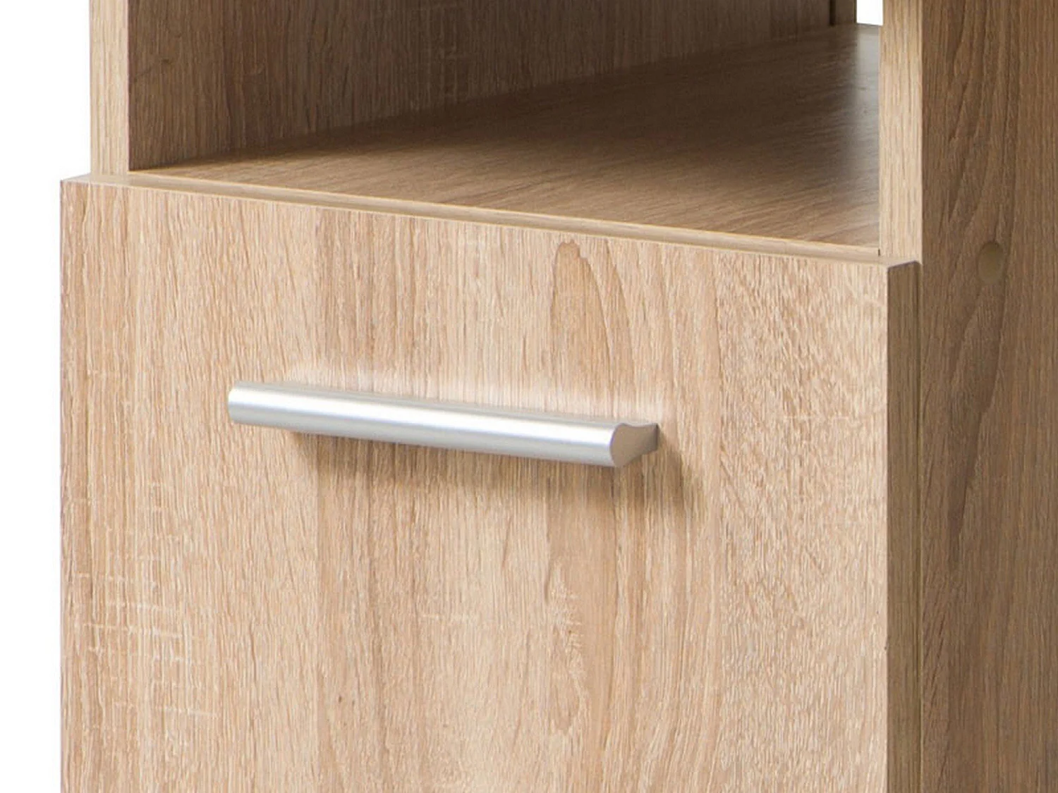 Bureau Tiriolo, 2 étagères, 100x50x75 cm Chêne brun, 3 compartiments, 1 porte