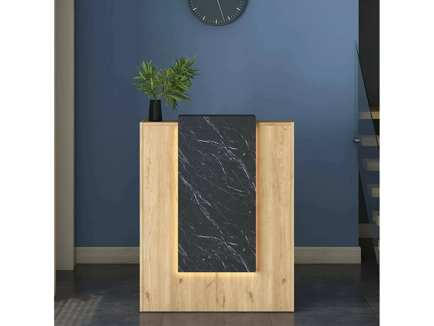 Bureau Mappano, 1 legplank, 90x40x110h cm notenbruin, 1 lade, kleurverloop: legplank in notentint