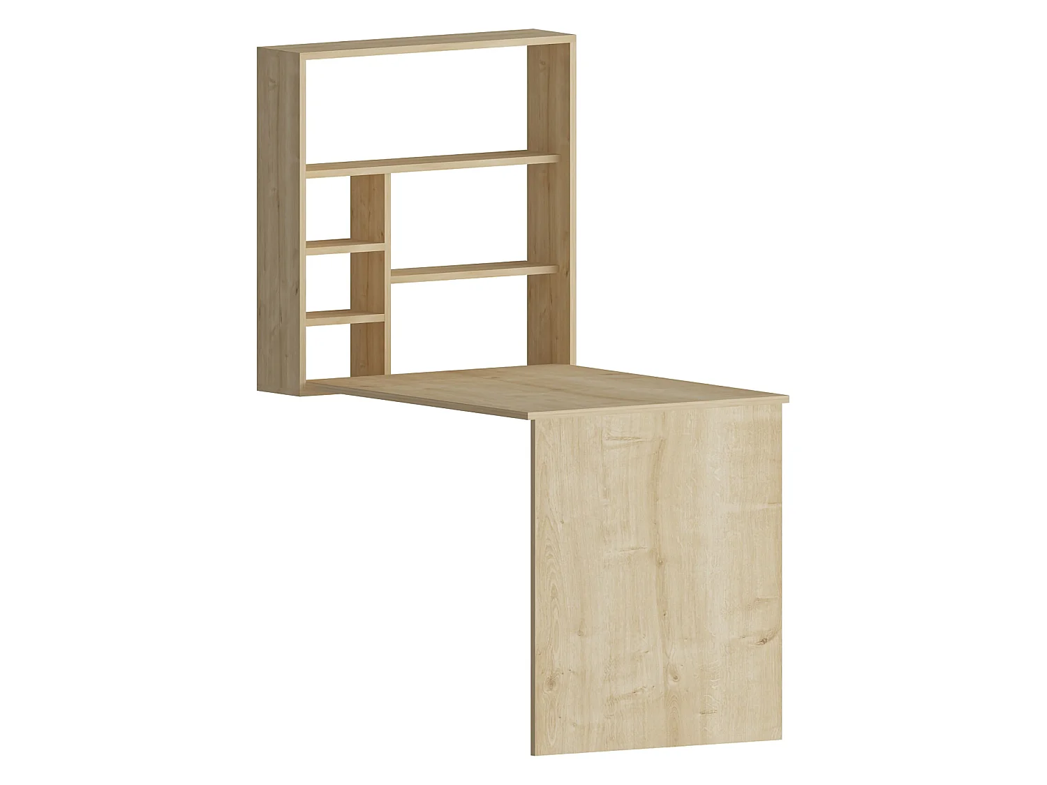 Scrivania Veglio, 5 Ripiani, 59x90x74h cm Marrone, 6 Vani, con Libreria