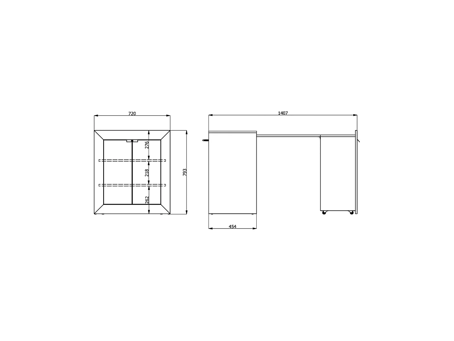 Chevet Keylon, 2 Étagères, 72x47x79h cm Blanc Mat, 2 Portes, Armoire Multiusage Repliable