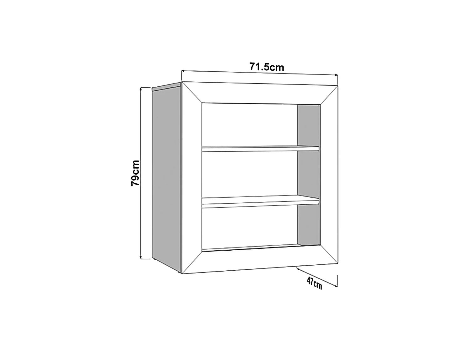 Chevet Keylon, 2 Étagères, 72x47x79h cm Blanc Mat, 2 Portes, Armoire Multiusage Repliable