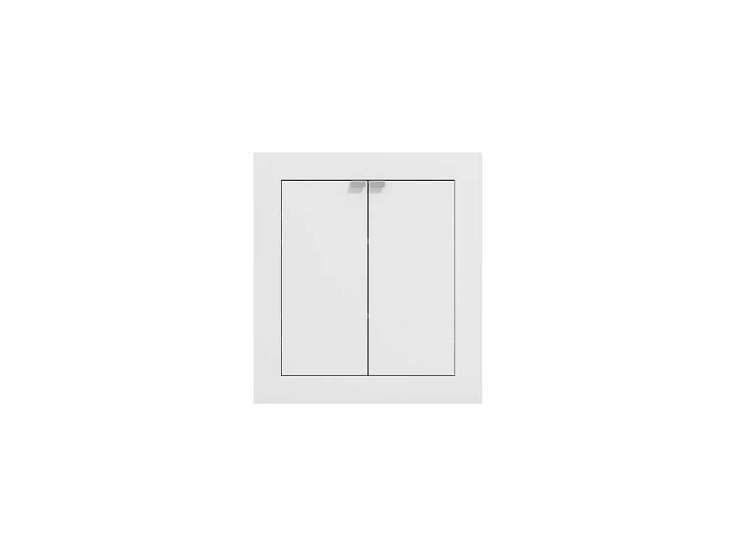 Chevet Keylon, 2 Étagères, 72x47x79h cm Blanc Mat, 2 Portes, Armoire Multiusage Repliable