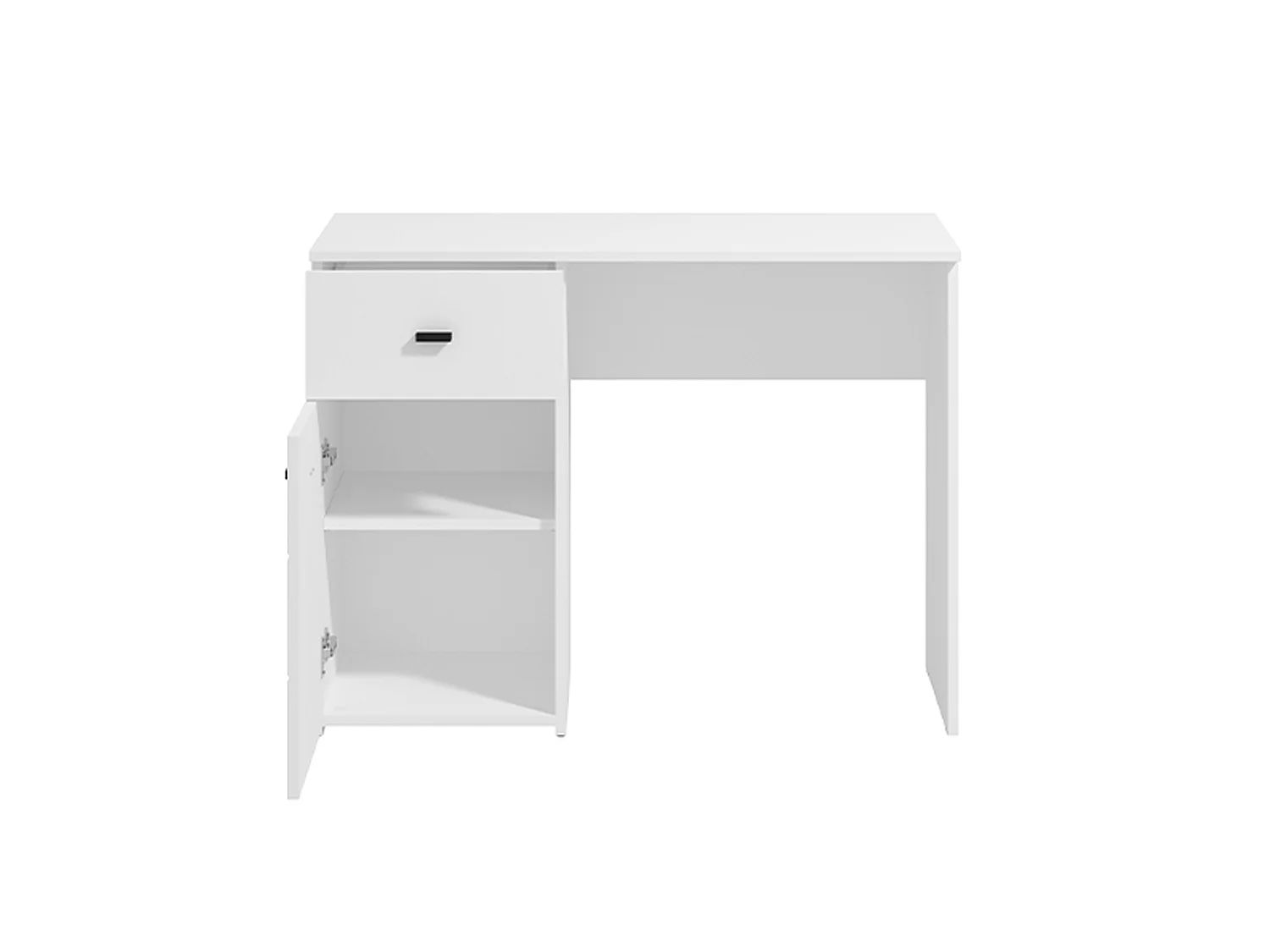 Secrétaire Cocham, un tiroir, 98x45x74h cm Blanc Mat, une étagère, une porte