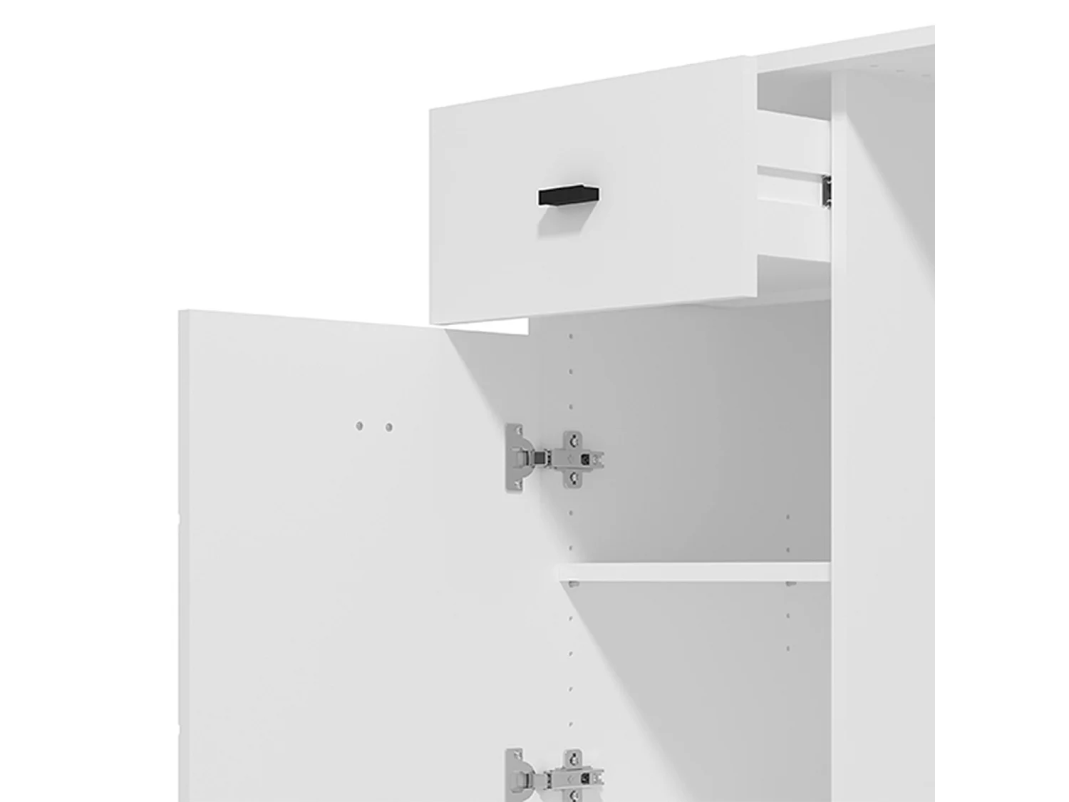 Secrétaire Cocham, un tiroir, 98x45x74h cm Blanc Mat, une étagère, une porte