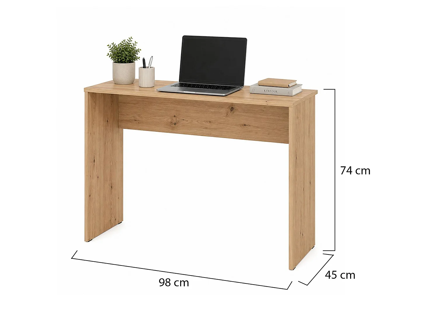 Scrivania Pichil, un Ripiano, 98x45x74h cm Marrone Rovere Nodi, Sfumatura Colore Struttura Rovere Nodi, Sfumatura Colore Ripiano Rovere Nodi
