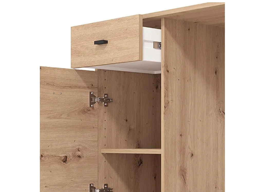Scrivania Ziro, 2 Cassetti, 140x50x76h cm Marrone Rovere Nodi, 2 Ripiani, 2 Ante