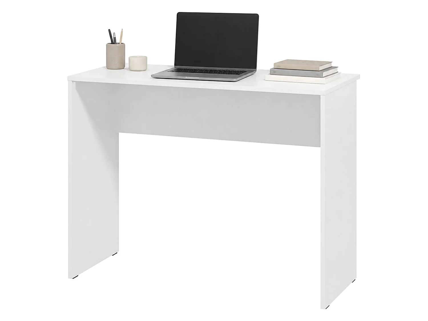 Scrivania Pichil, un Ripiano, 98x45x74h cm Bianco Opaco, Sfumatura Colore Struttura Opaco, Sfumatura Colore Ripiano Opaco
