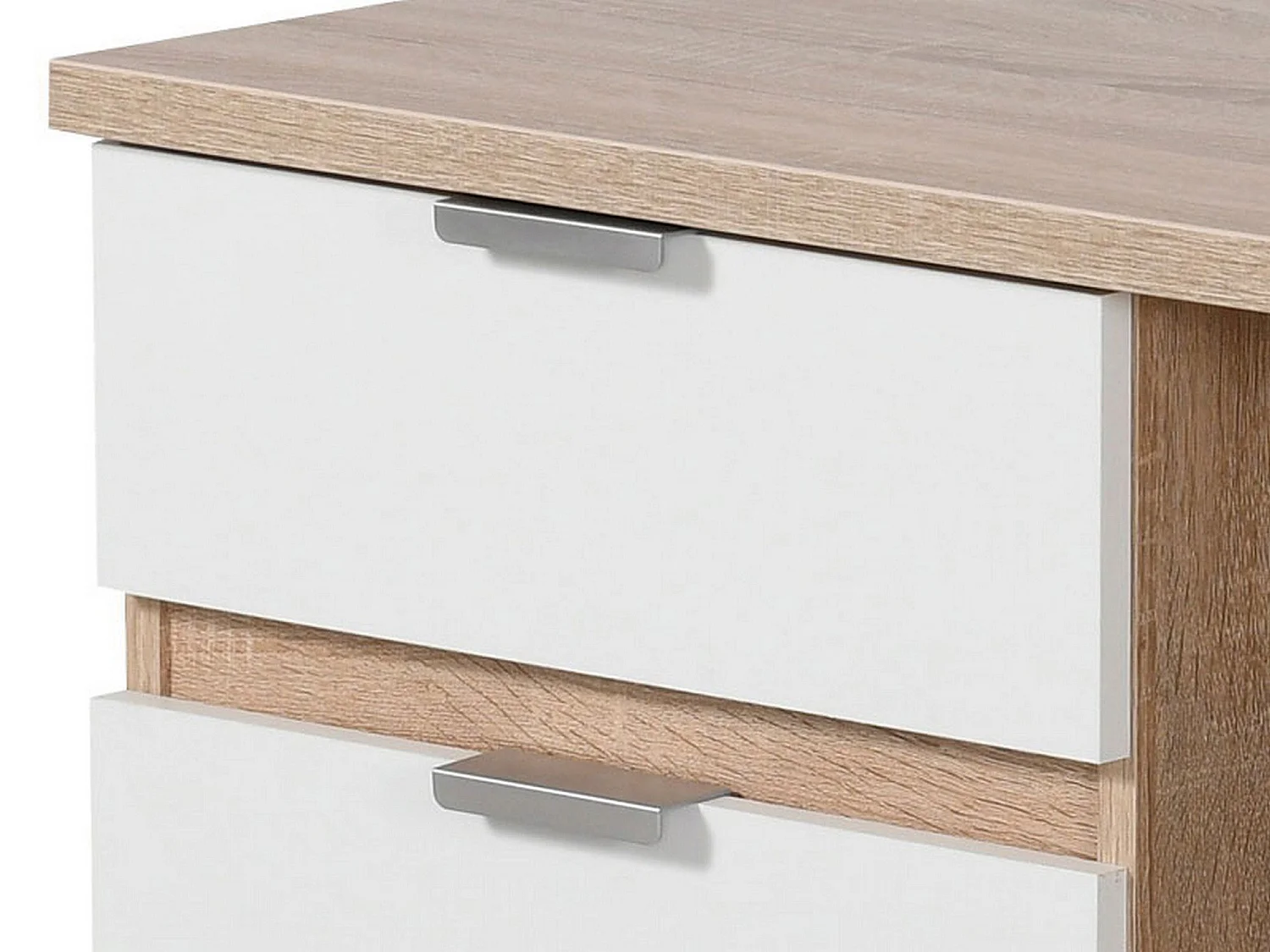 Bureau Petriano, un tiroir, 130x50x76h cm chêne foncé, une étagère, une porte