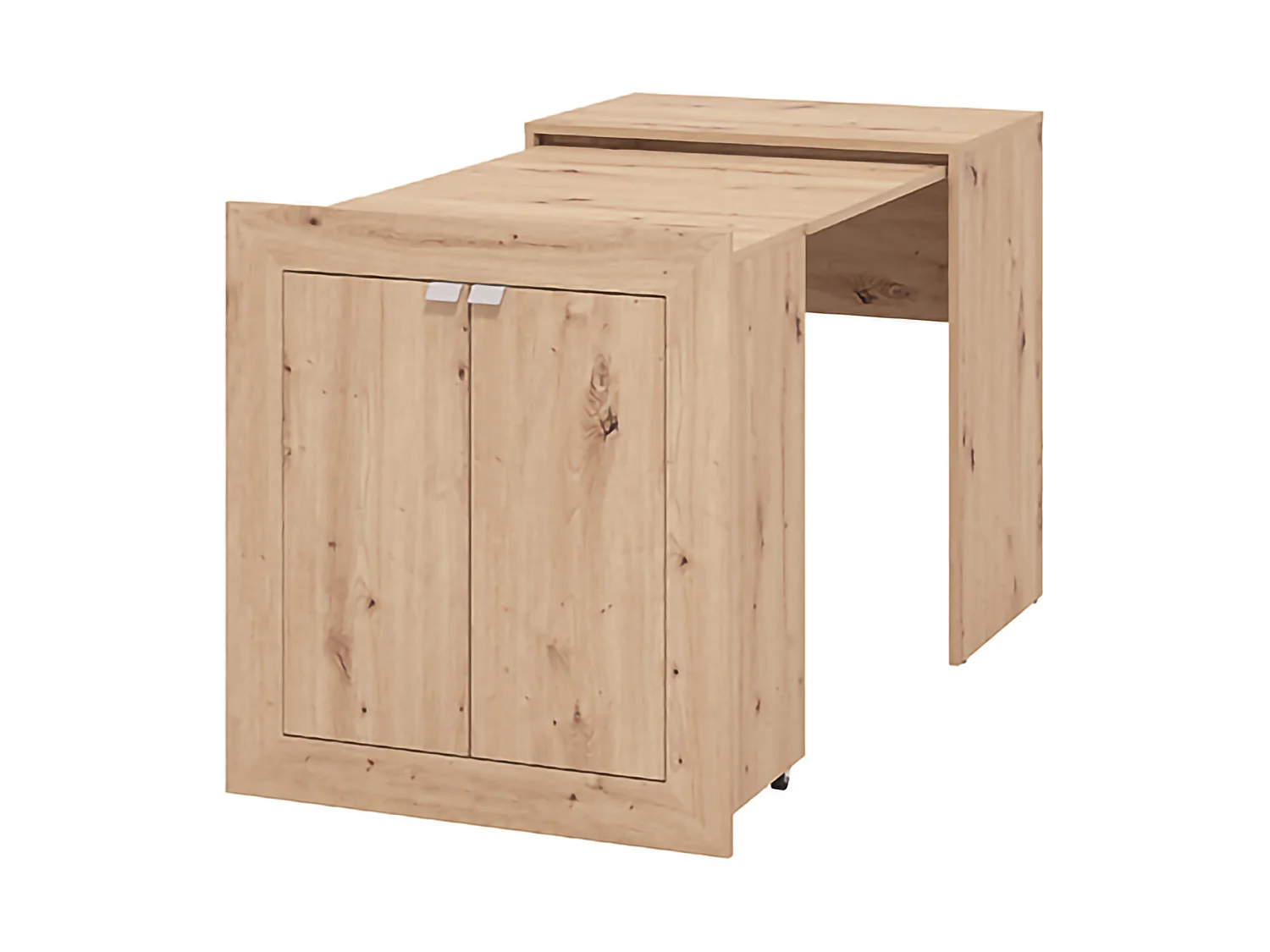 Table Keylon, 2 étagères, 72x47x79h cm Chêne Marron Nœuds, 2 Portes, Armoire Polyvalente Repliable