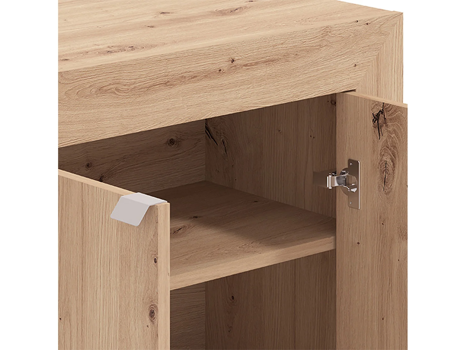 Table Keylon, 2 étagères, 72x47x79h cm Chêne Marron Nœuds, 2 Portes, Armoire Polyvalente Repliable