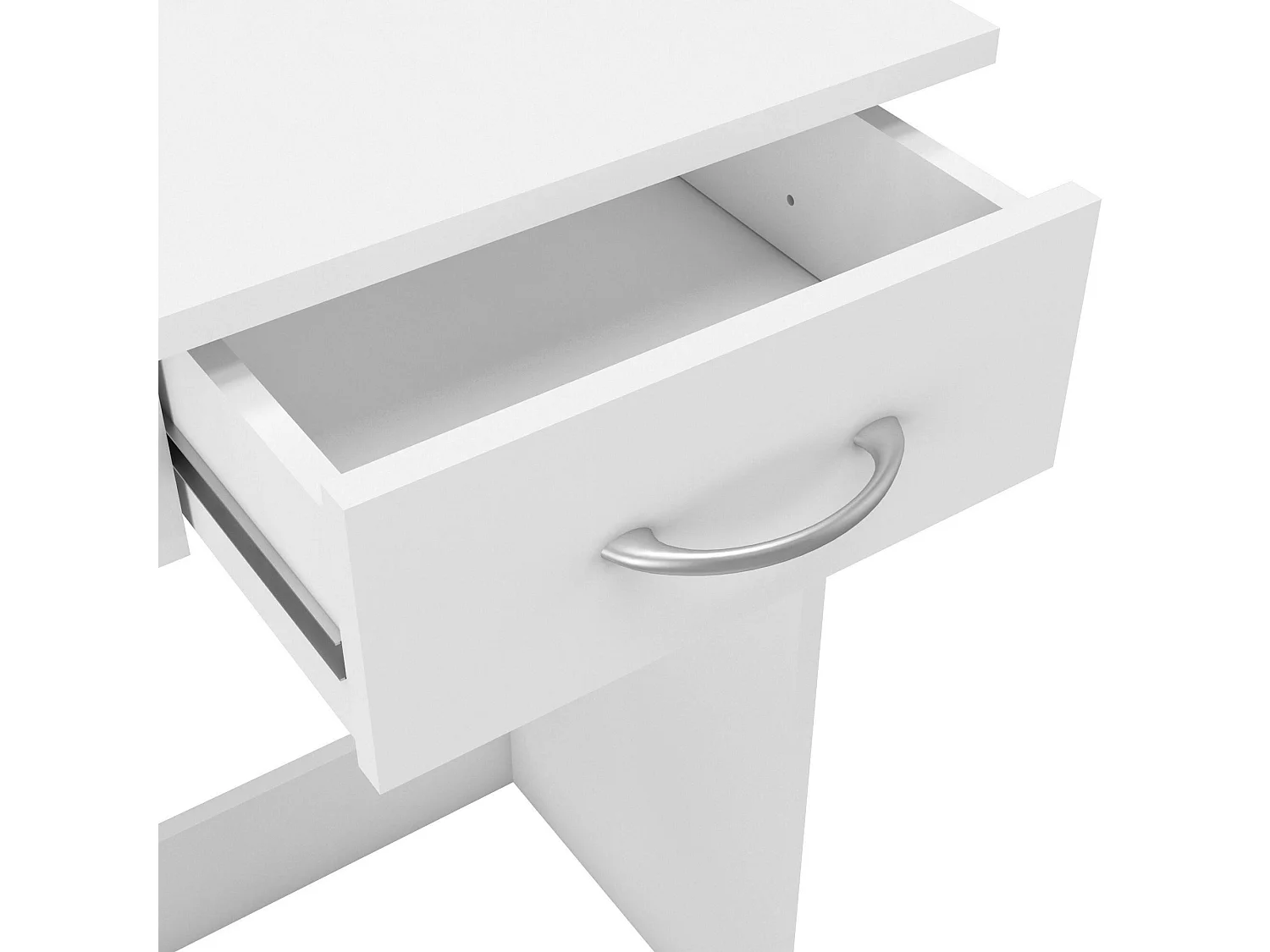 Bargagli bureau, 1 legplank, 101x49x76h cm mat wit, 1 lade, kleurverloop mat legplank
