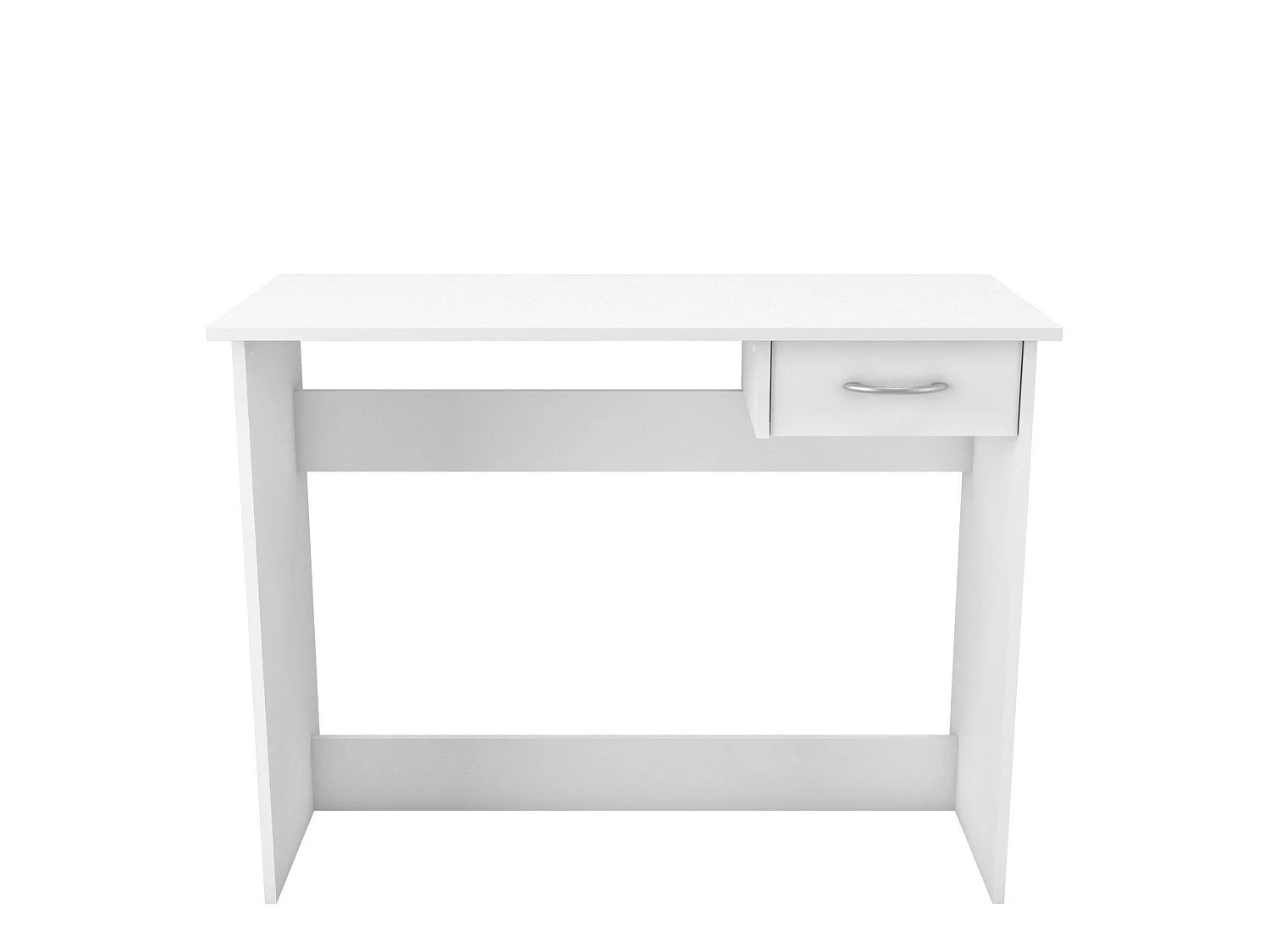 Bargagli bureau, 1 legplank, 101x49x76h cm mat wit, 1 lade, kleurverloop mat legplank