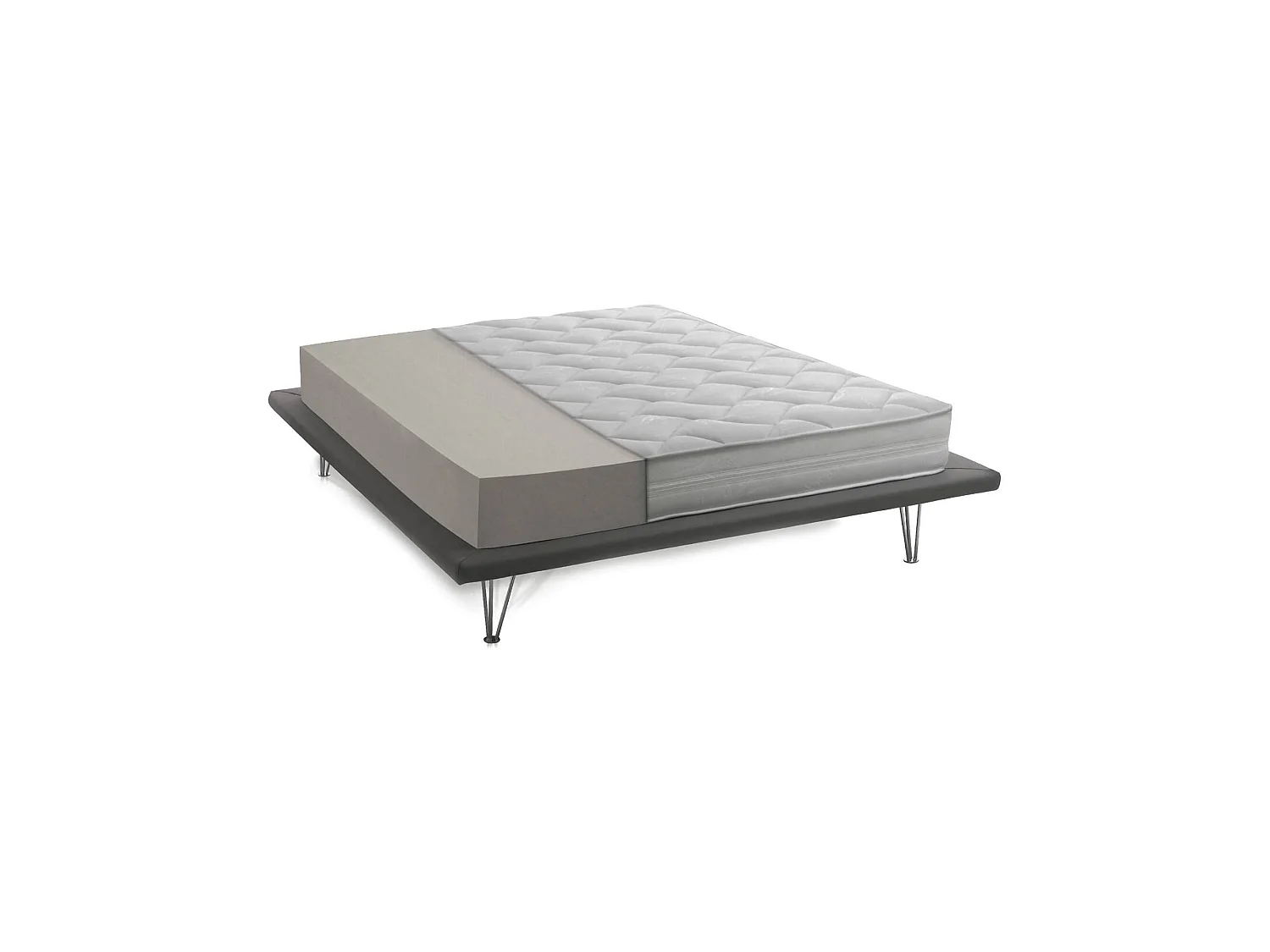 Doppelmatratze Dmarzi, Herausnehmbare Matratze aus Waterfoam, 100% Made in Italy, Anti-Milbe und hypoallergen, Cm 140x190 h19