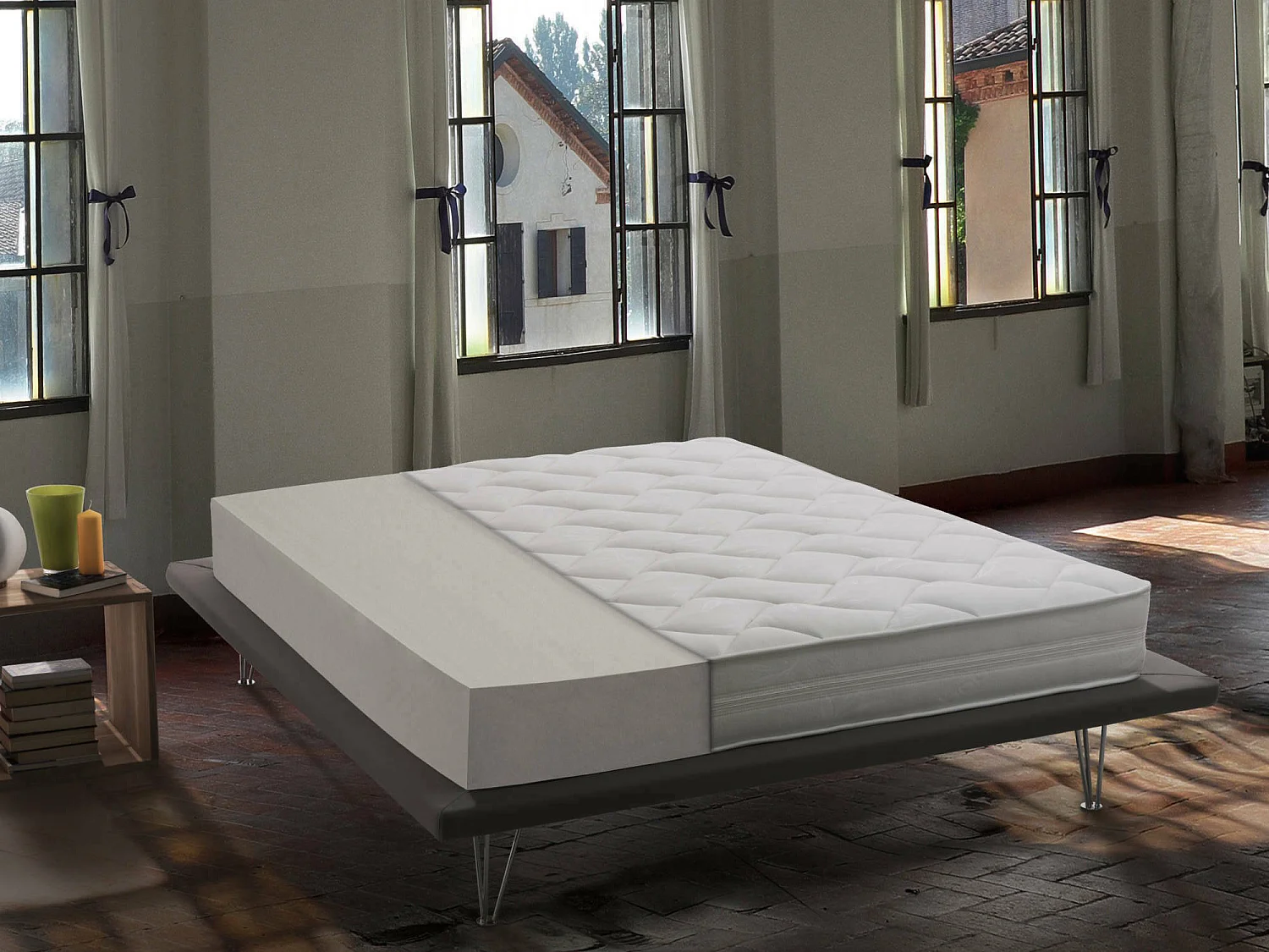 Einzelmatratze Dmel, Herausnehmbare Matratze aus Waterfoam, 100% Made in Italy, Anti-Milbe und hypoallergen, Cm 90x190 h19