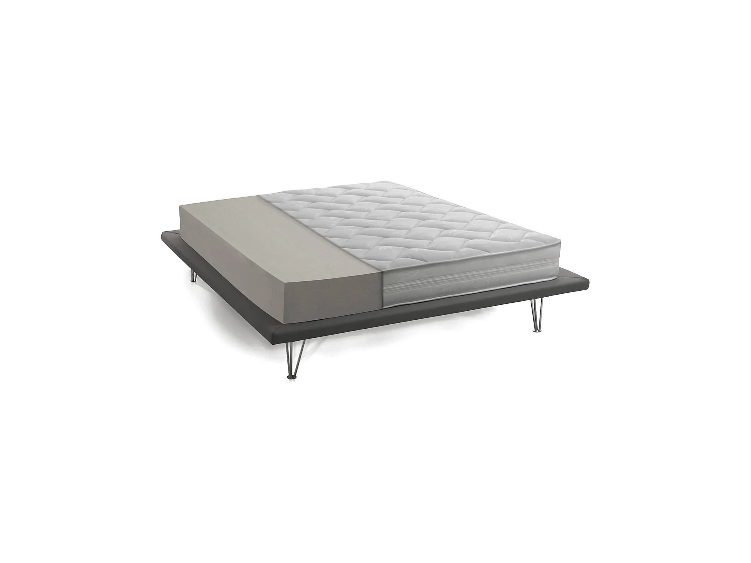 Quadratische und halbe Matratze Dbothei, Herausnehmbare Matratze aus Waterfoam, 100% Made in Italy, Anti-Milbe und hypoallergen, Cm 120x200 h19