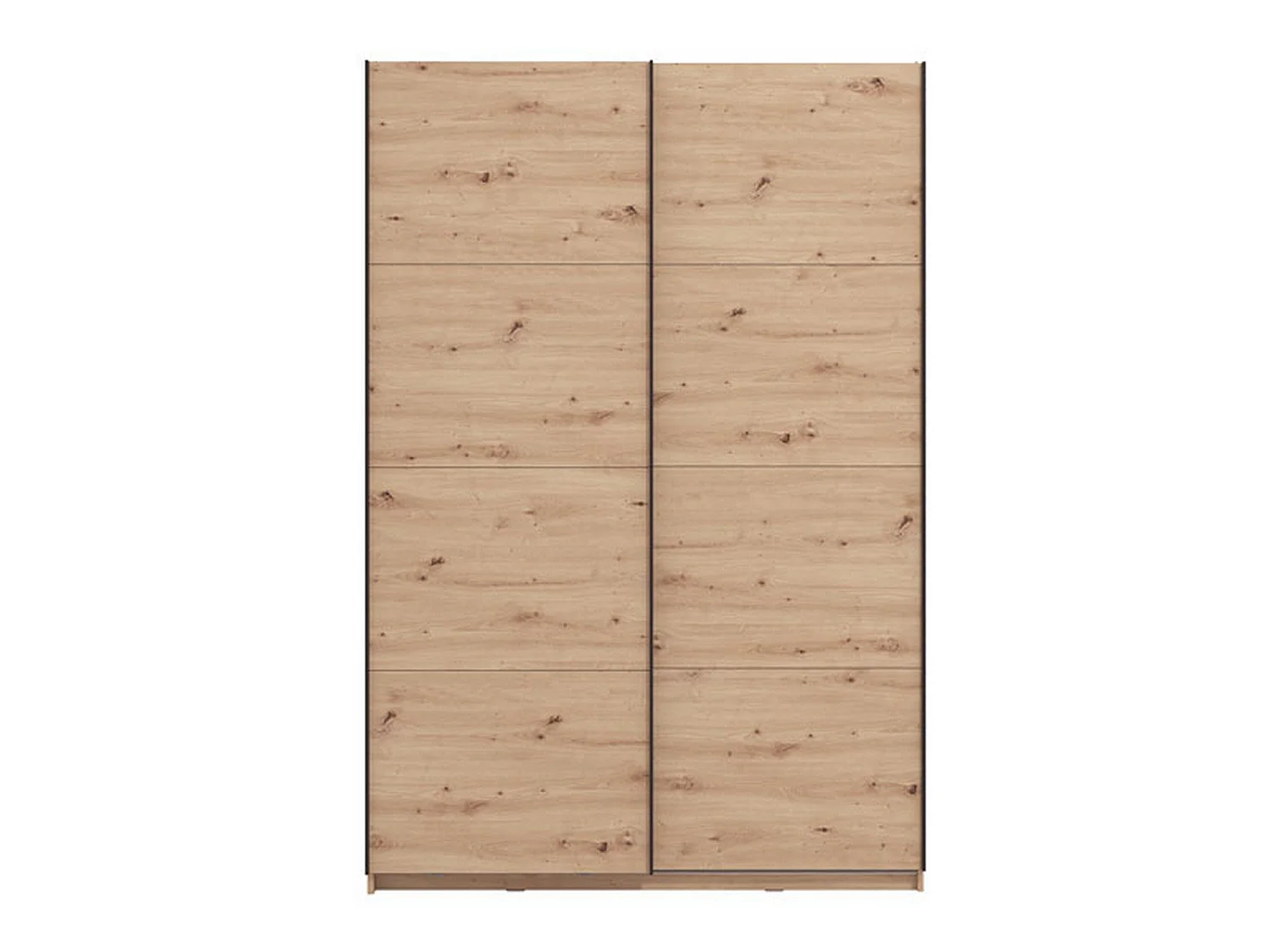 Großer Tredozio Kleiderschrank, Garderobe, 146x218 cm, Braun Eichenknoten, Schlafzimmer, 2 Regale, Schiebetür