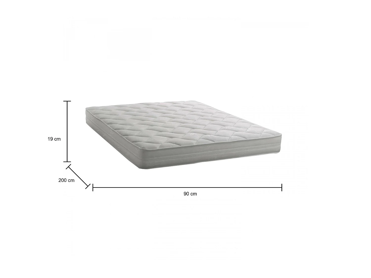 Matelas simple Dmel, matelas déhoussable Waterfoam, 100% Made in Italy, anti-acariens et hypoallergénique, 90x200h19 cm