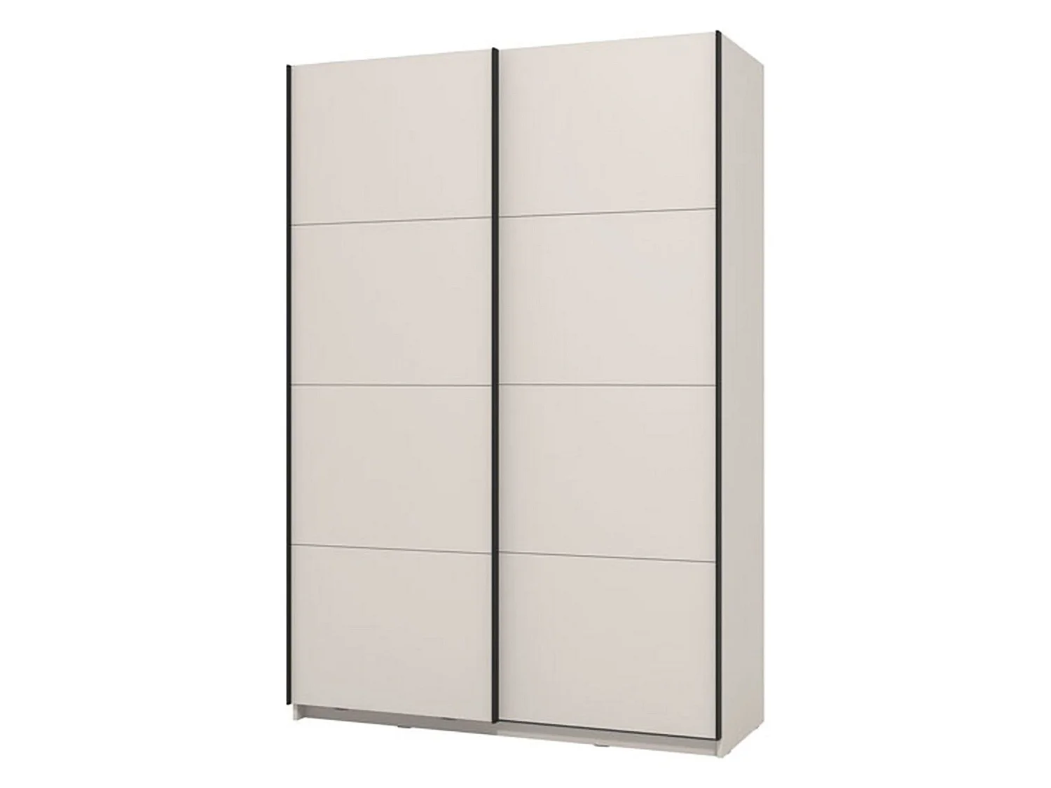 Großer Kleiderschrank Tredozio, Garderobe, 146x218h cm Cremeweiß, Schlafzimmer Schrank, 2 Regale, Schiebetür