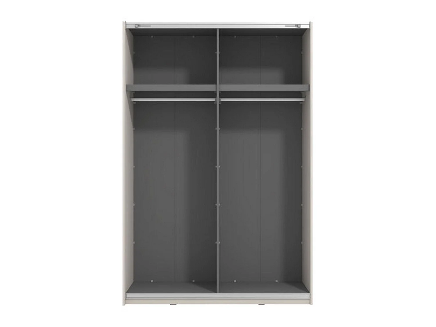 Großer Kleiderschrank Tredozio, Garderobe, 146x218h cm Cremeweiß, Schlafzimmer Schrank, 2 Regale, Schiebetür