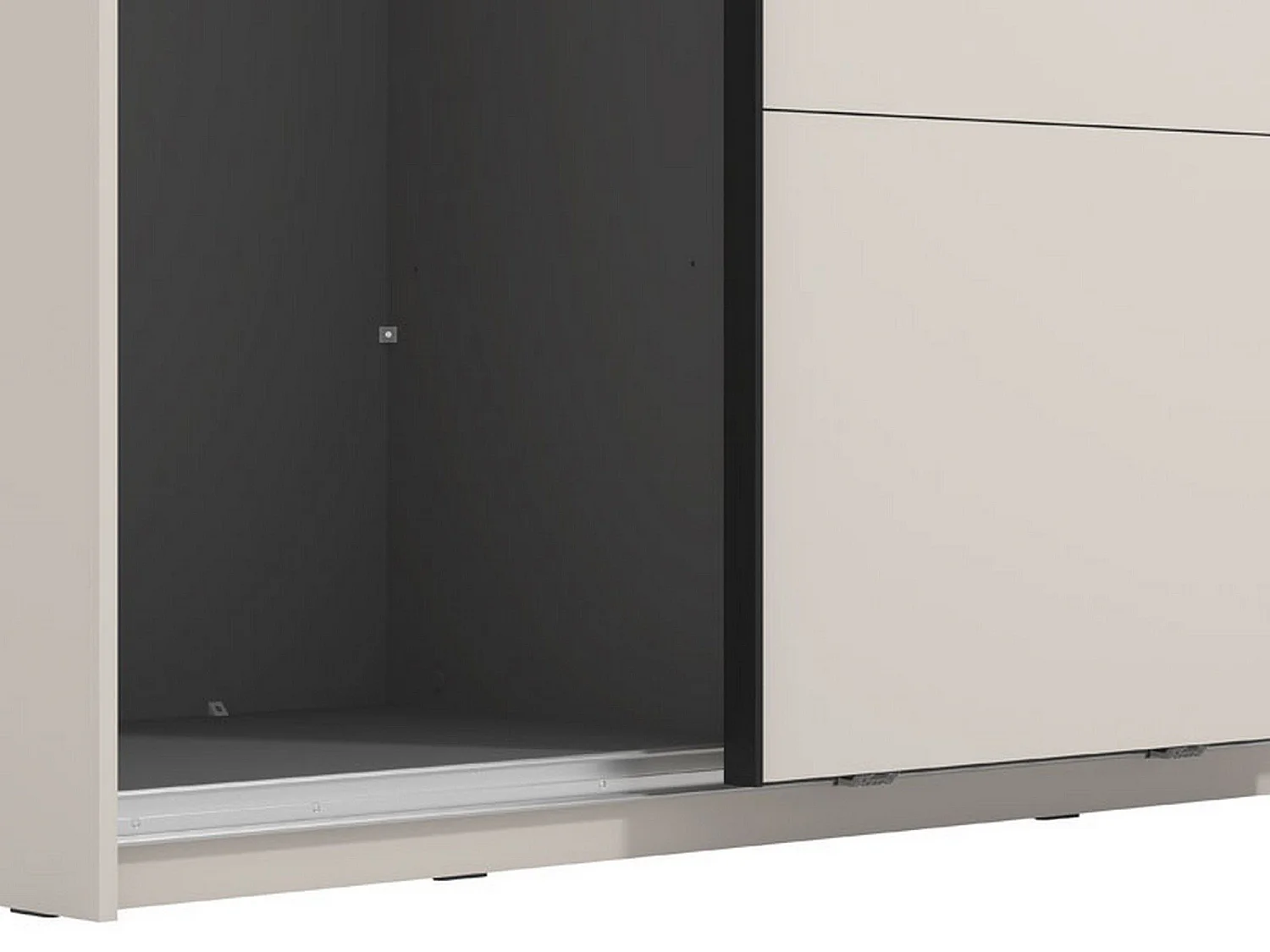 Großer Kleiderschrank Tredozio, Garderobe, 146x218h cm Cremeweiß, Schlafzimmer Schrank, 2 Regale, Schiebetür