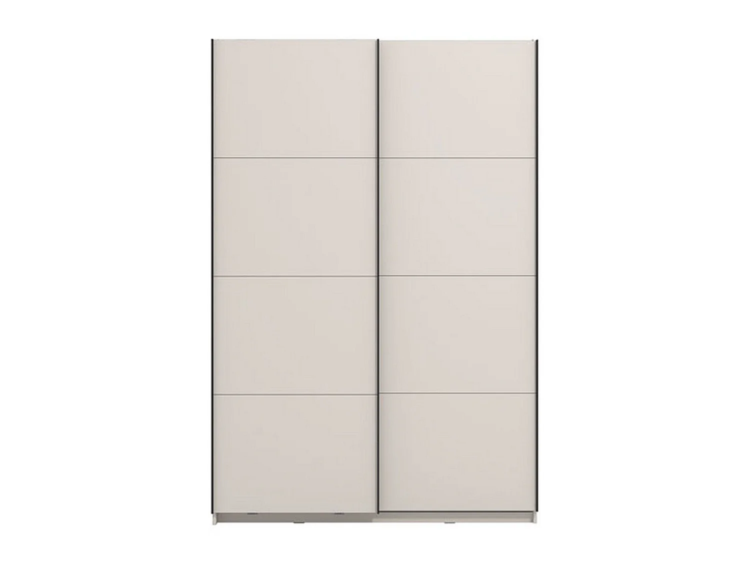 Großer Kleiderschrank Tredozio, Garderobe, 146x218h cm Cremeweiß, Schlafzimmer Schrank, 2 Regale, Schiebetür