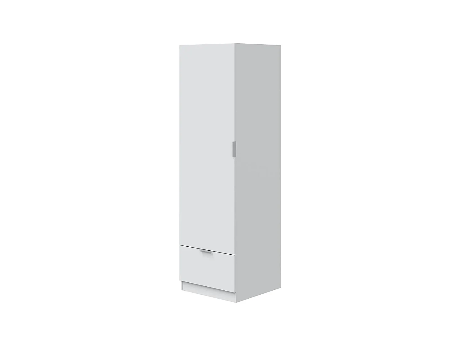 Kast 1 Deur, Plank, Wit, Lade, Kledingroede