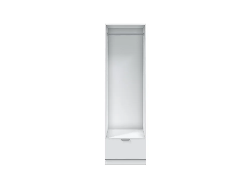 Kast 1 Deur, Plank, Wit, Lade, Kledingroede