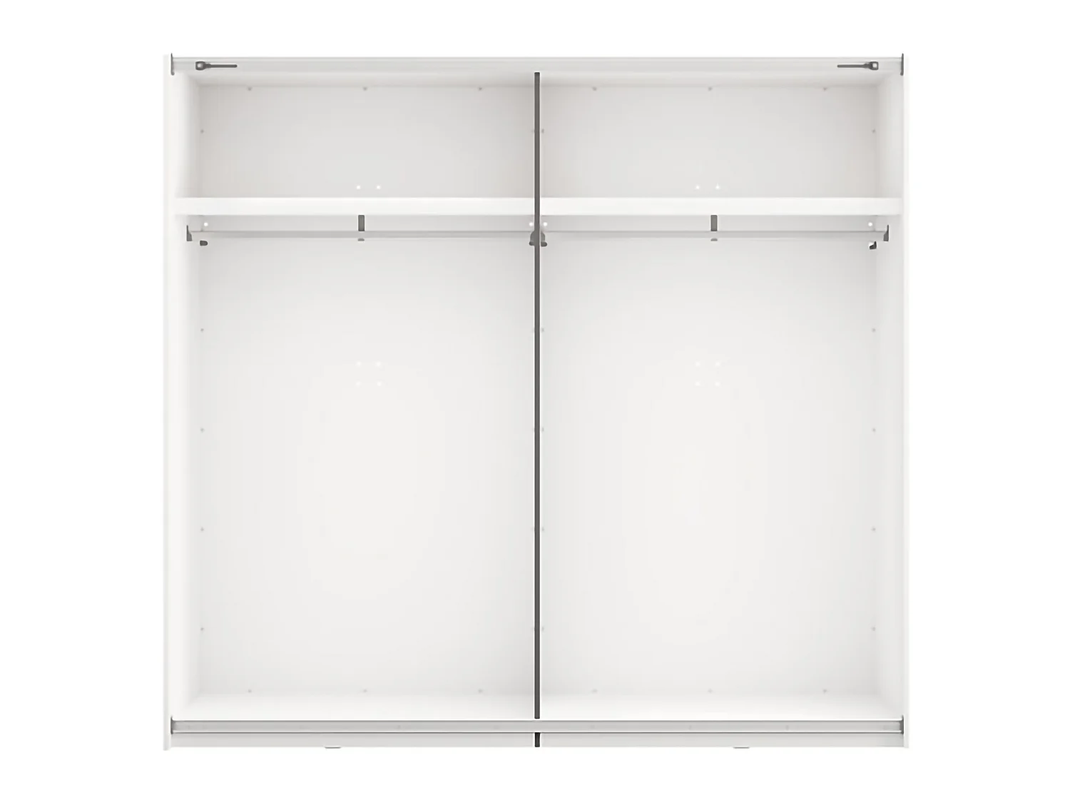 Armoire 2 Portes Lalibe, 2 Étagères, 220x205h cm Blanc Mat, Chambre à Coucher, Penderie, Ouverture Coulissante