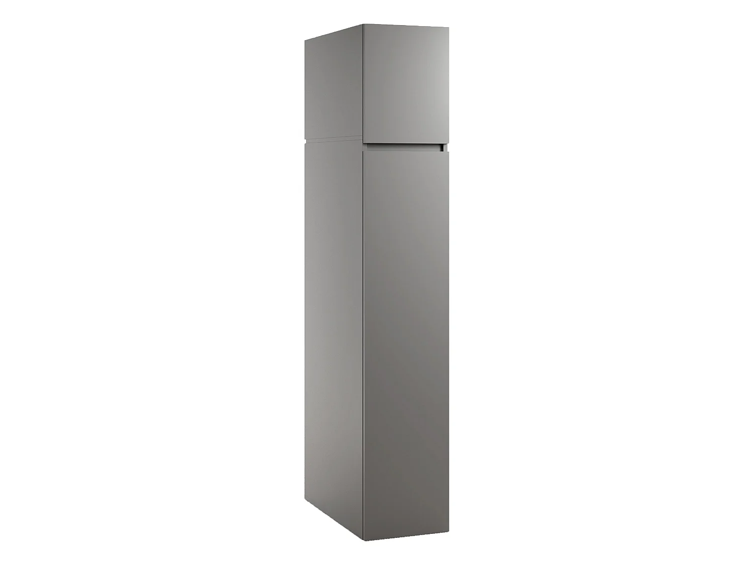 Armadio Multiuso 2 Ante Gilroy, 3 Ripiani Made in Italy, 35x195h cm Grigio, 2 Ante, Ideale per Lavanderia
