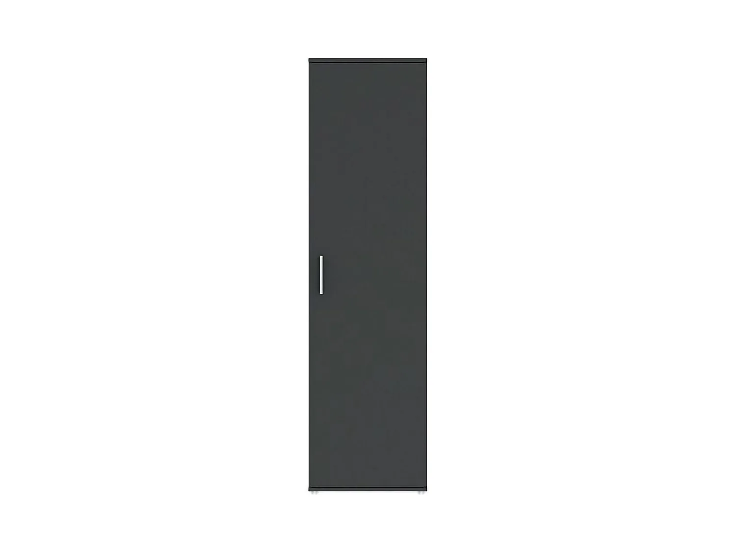Armadio Multiuso 1 Anta Lerosota, 5 Ripiani, 50x185h cm Nero Antracite, Un'anta, 6 Vani