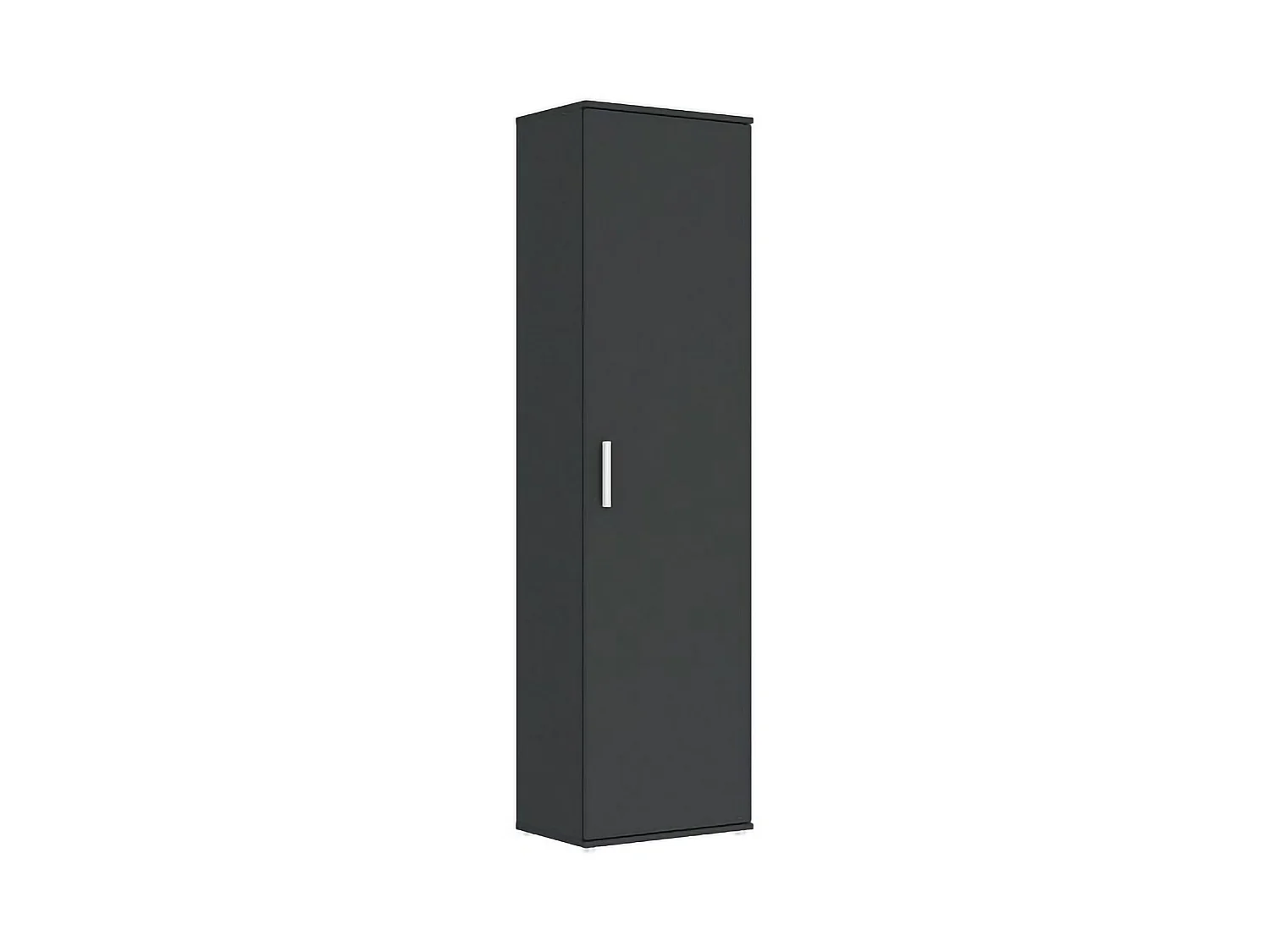 Armadio Multiuso 1 Anta Lerosota, 5 Ripiani, 50x185h cm Nero Antracite, Un'anta, 6 Vani
