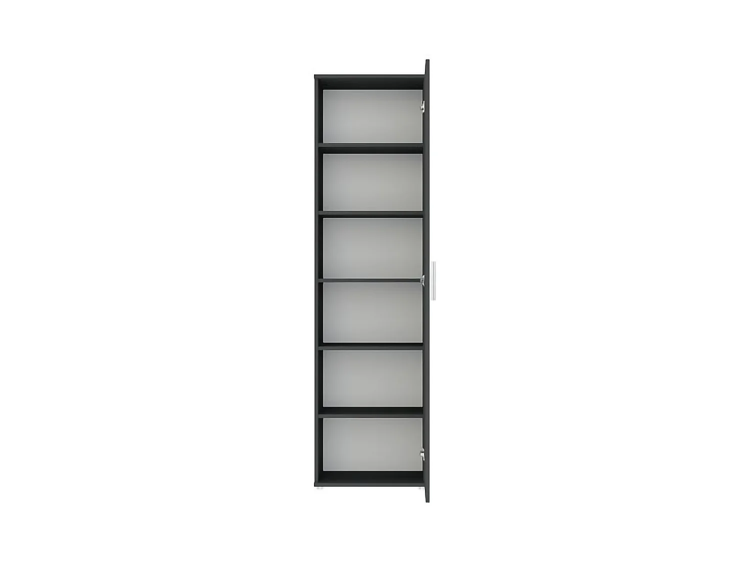 Armadio Multiuso 1 Anta Lerosota, 5 Ripiani, 50x185h cm Nero Antracite, Un'anta, 6 Vani