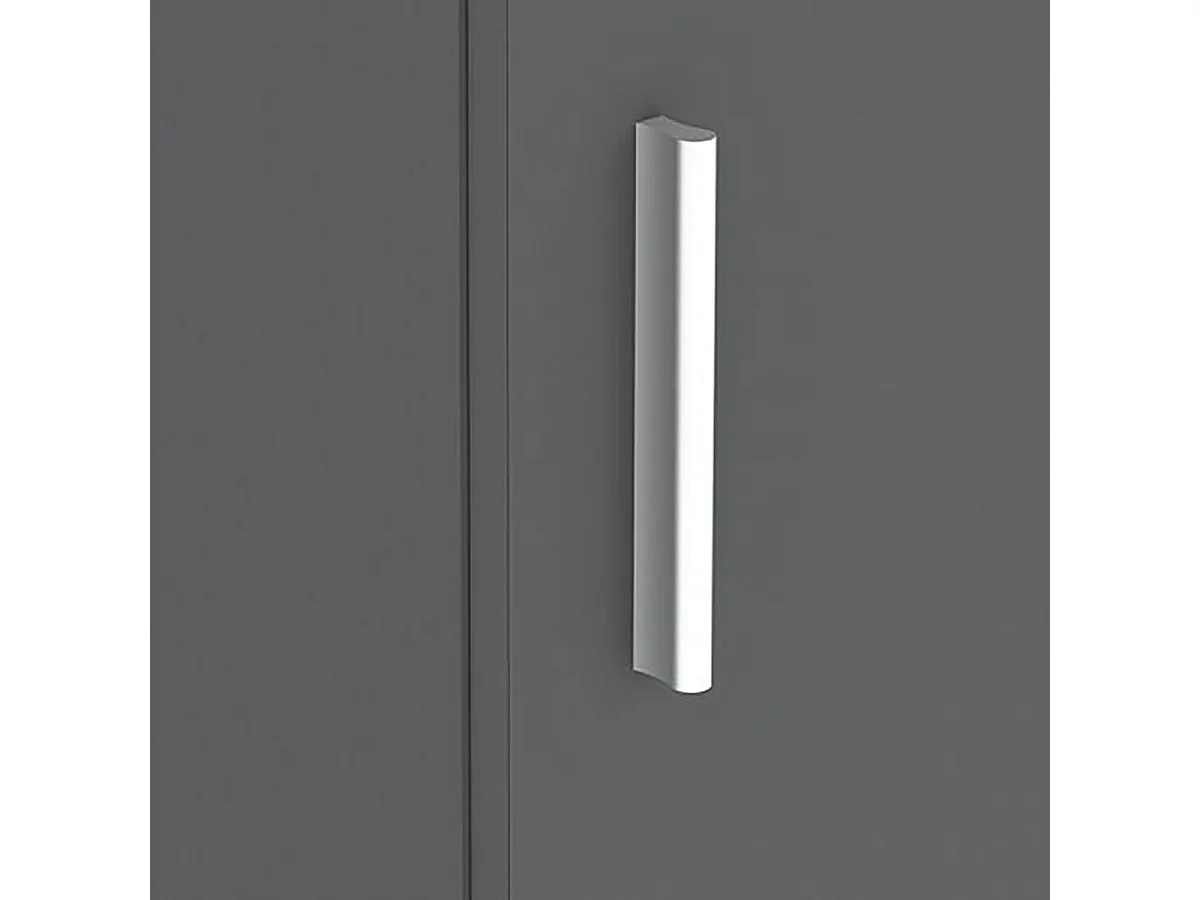 Armadio Multiuso 1 Anta Lerosota, 5 Ripiani, 50x185h cm Nero Antracite, Un'anta, 6 Vani