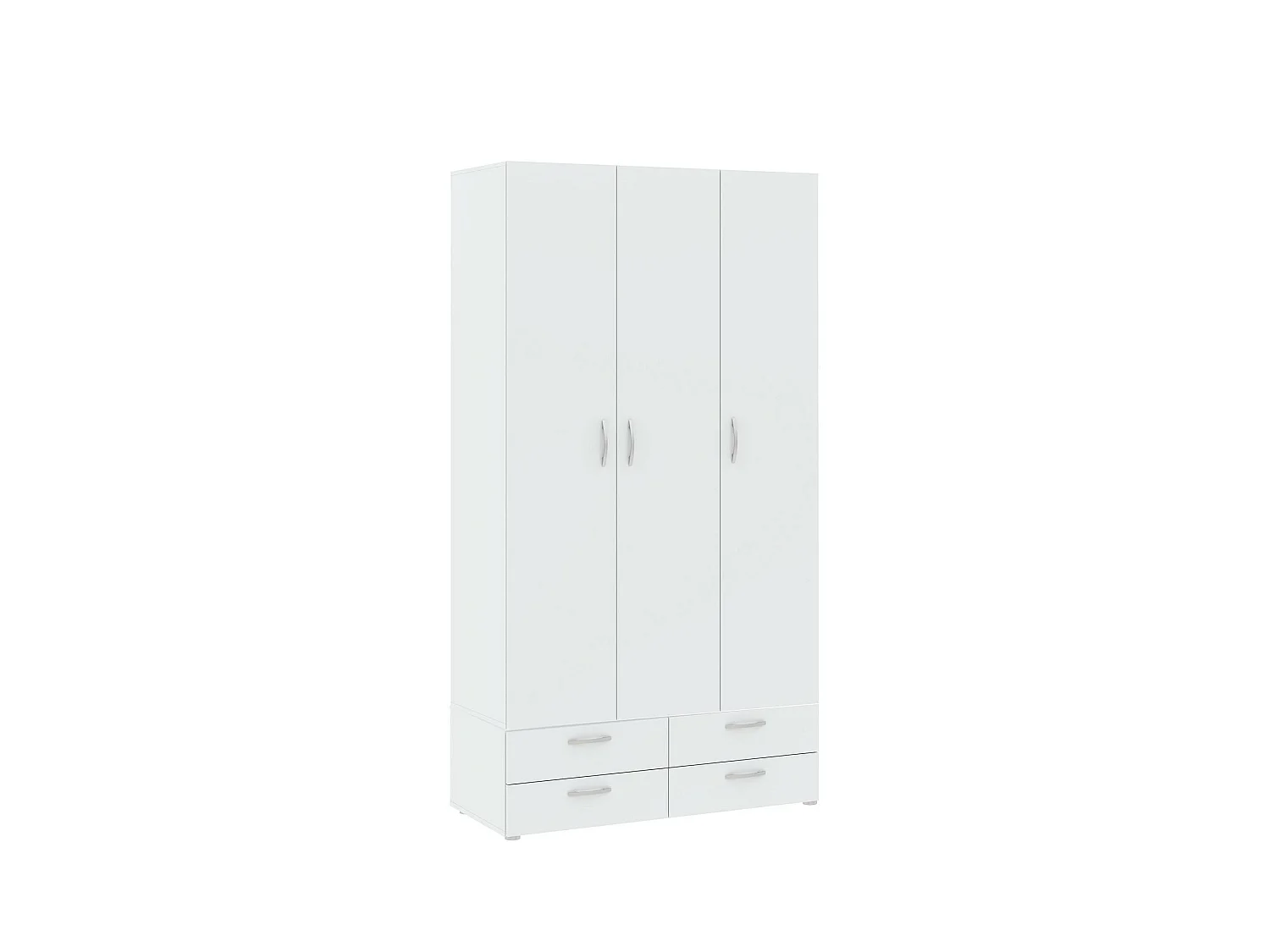 Armoire 3 Portes Randazzo, Porte-manteau, 51.9x110.7 cm Blanc, Armoire Chambre