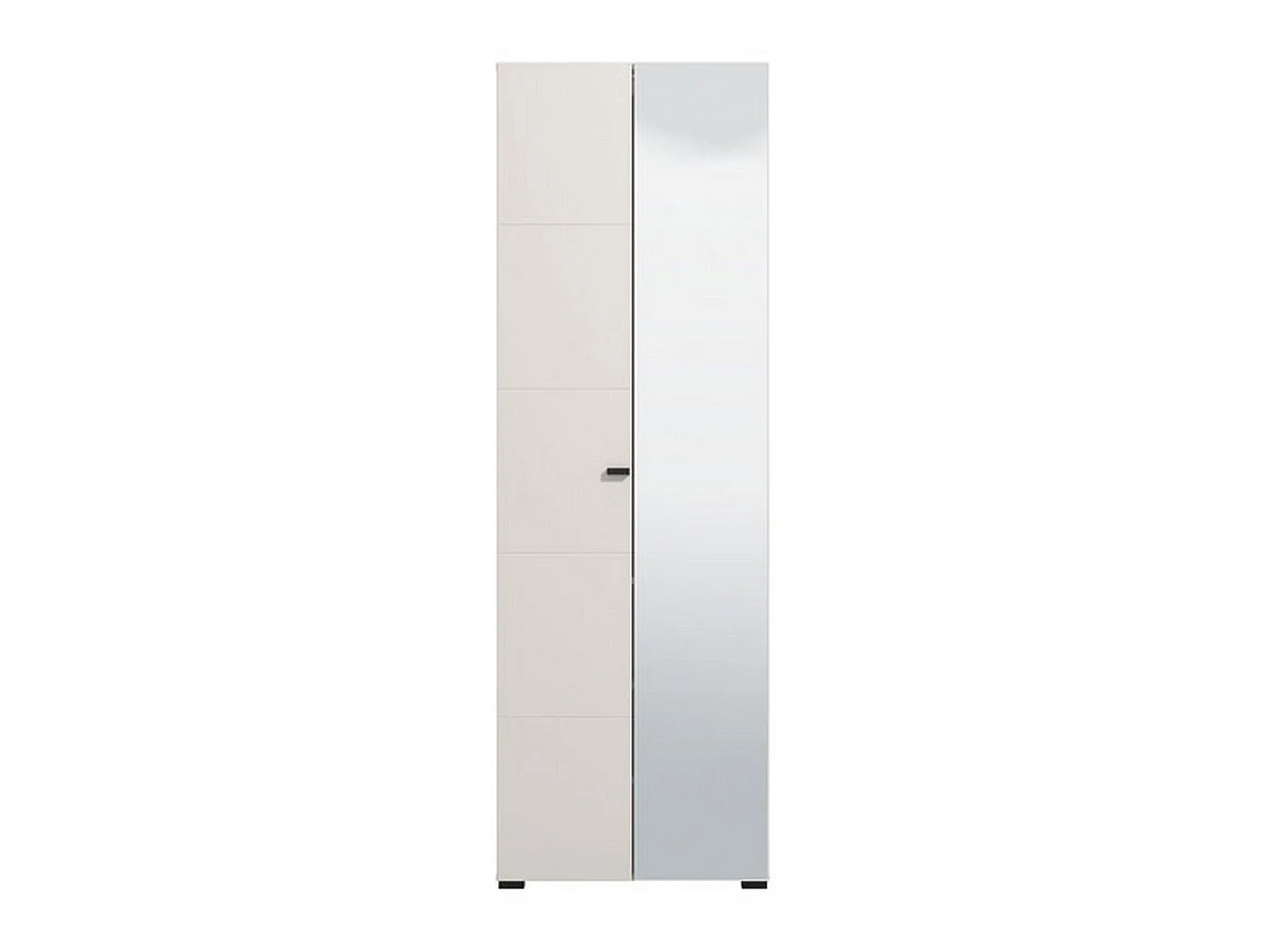 Kleiderschrank 2-türig Azzano, Garderobe, 64x194h cm Weiß, Schlafzimmer-Schrank, 3 Regale, 4 Fächer