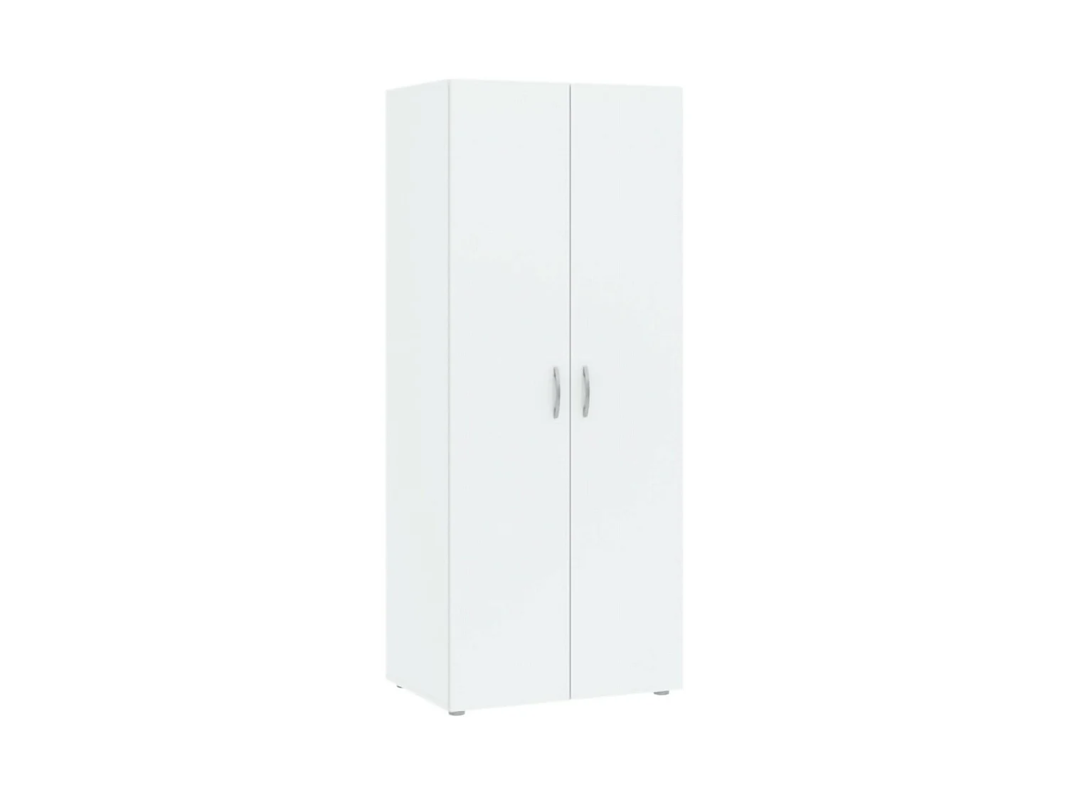 Armoire 2 Portes Malvito, une Étagère, 51.9x179h cm Blanc, Armoire Chambre