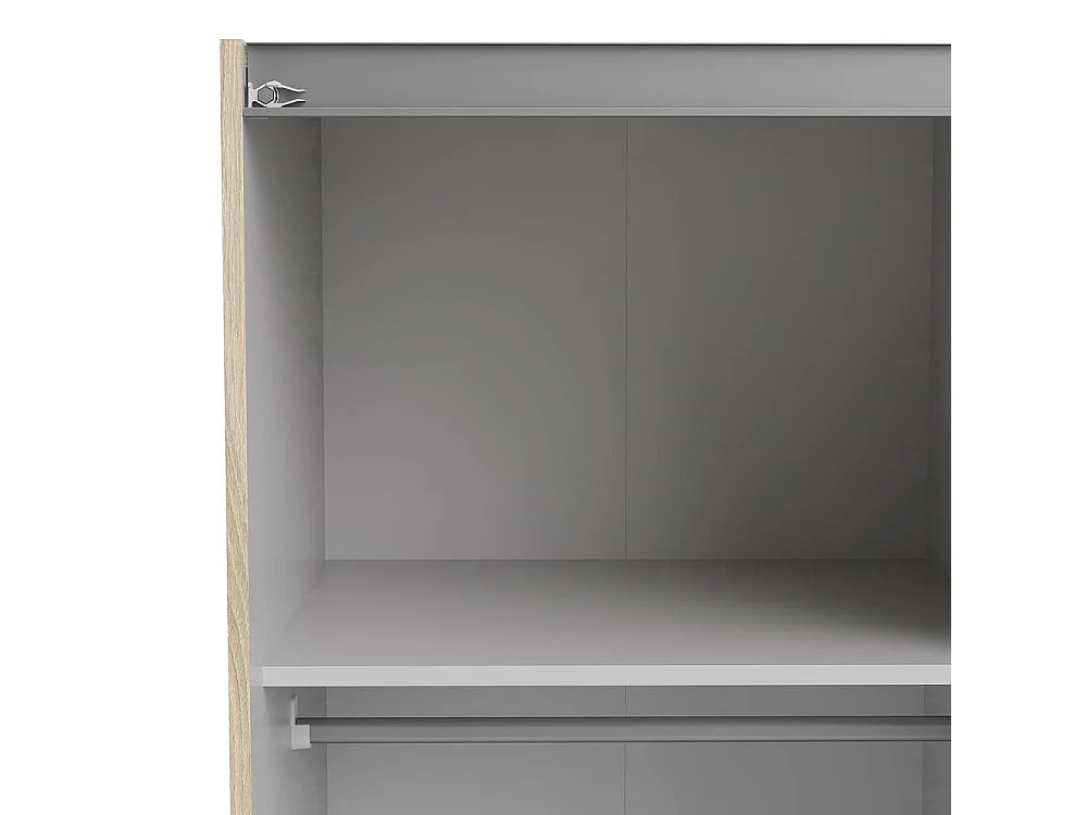 Großer Kleiderschrank Alienor, 4 Böden, 59x200 cm, Eichenbraun, Schlafzimmer Kleiderschrank