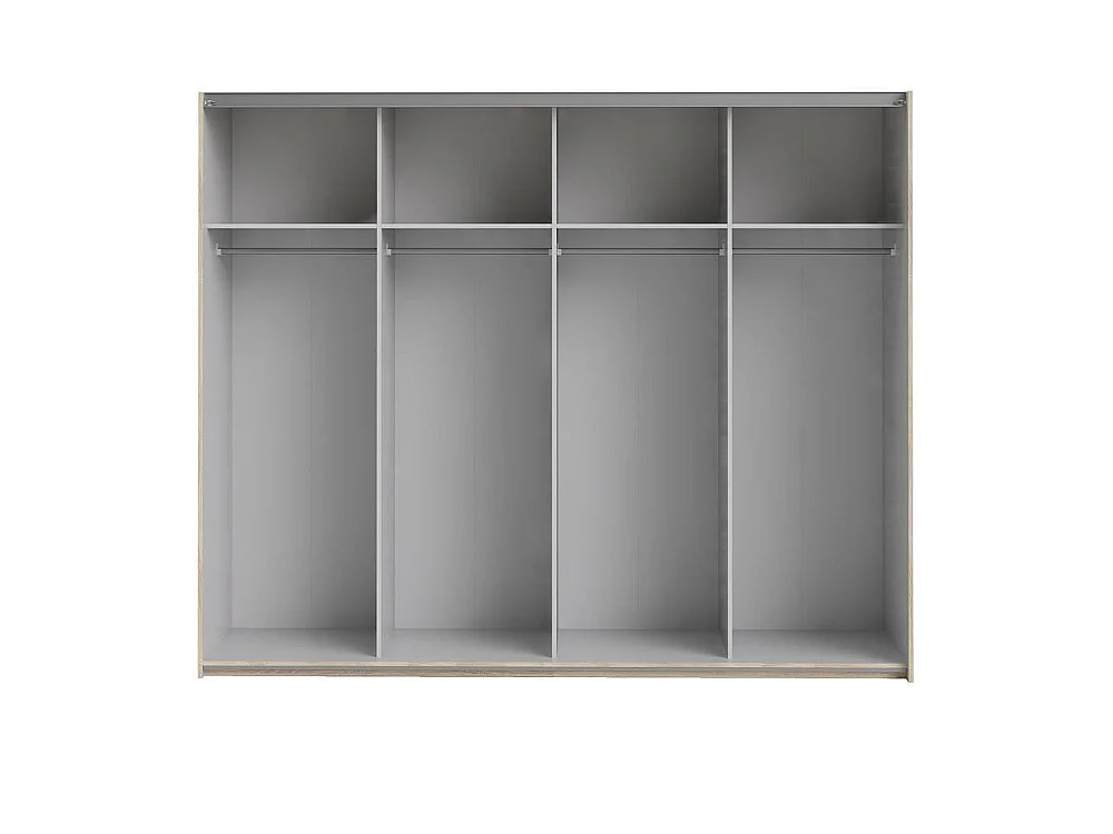 Großer Kleiderschrank Alienor, 4 Böden, 59x200 cm, Eichenbraun, Schlafzimmer Kleiderschrank