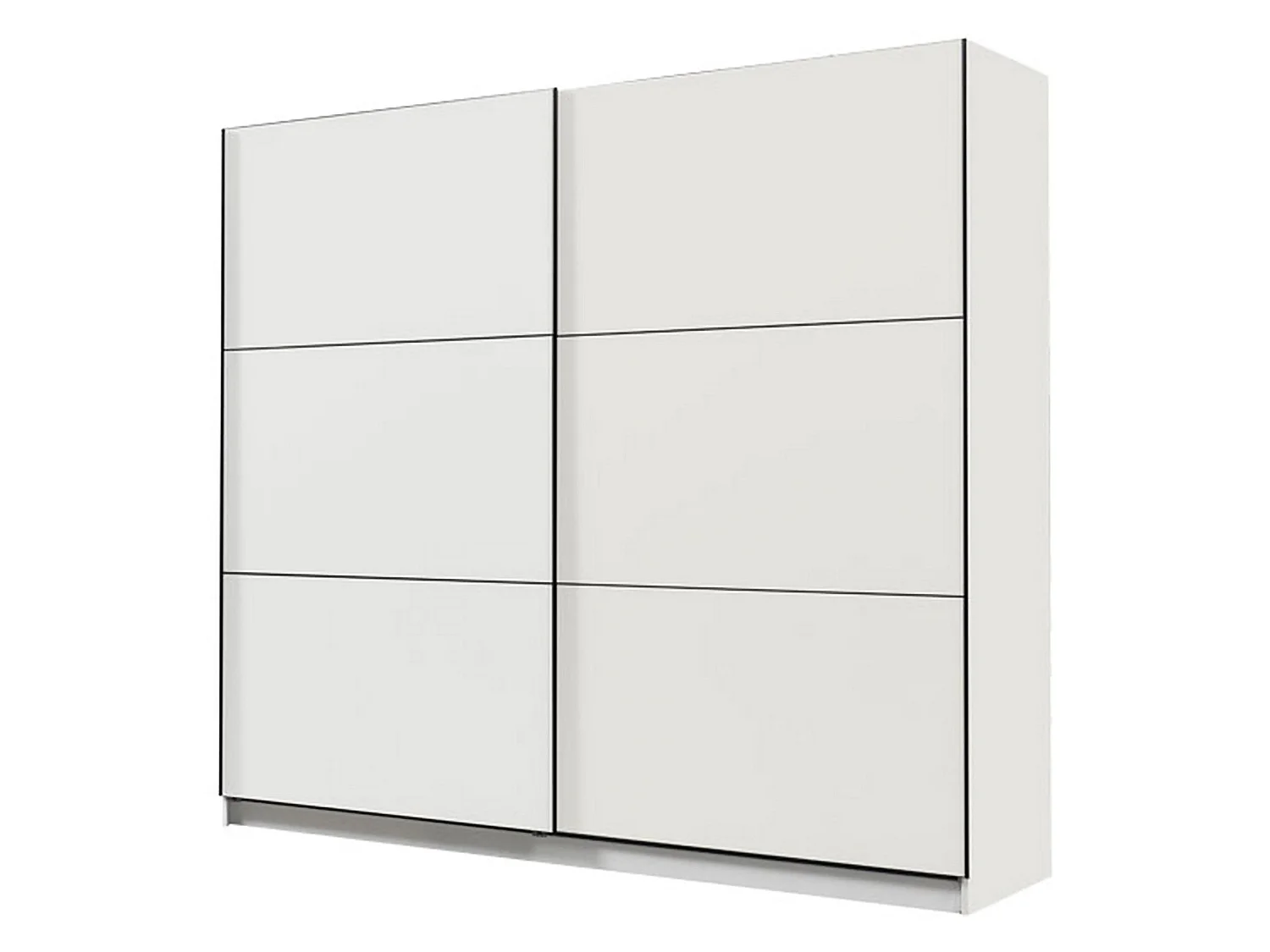 Guardaroba Grande Piateda, 8 Ripiani, 217x210h cm Bianco Opaco, Armadio Camera da Letto, Appendiabiti, 2 Ante