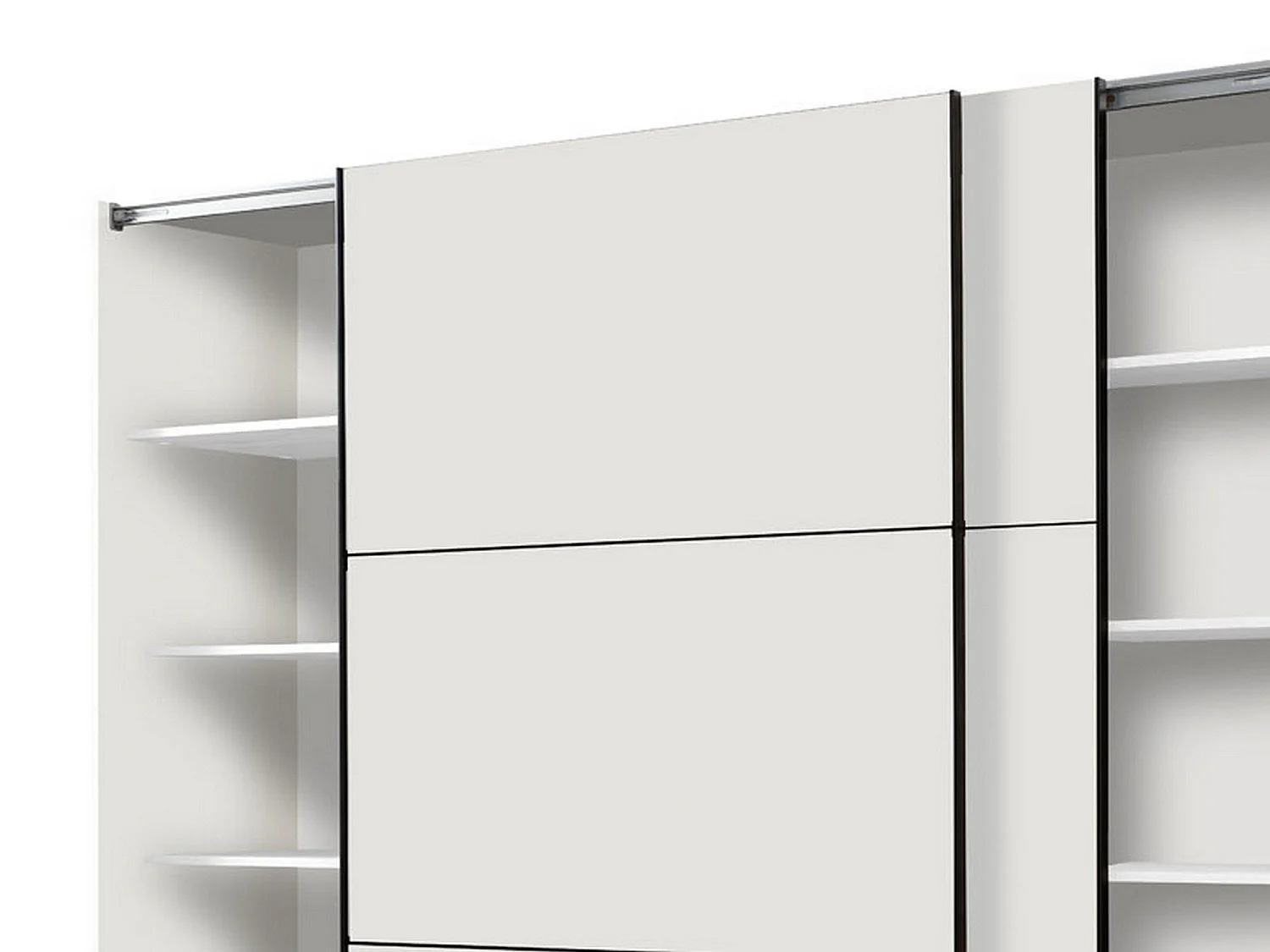Guardaroba Grande Piateda, 8 Ripiani, 217x210h cm Bianco Opaco, Armadio Camera da Letto, Appendiabiti, 2 Ante