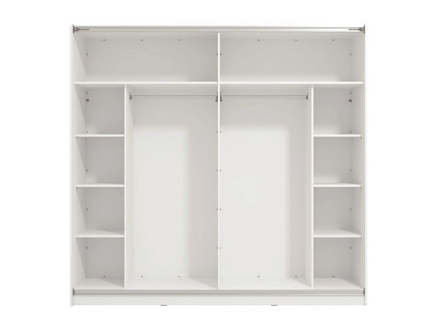 Guardaroba Grande Piateda, 8 Ripiani, 217x210h cm Bianco Opaco, Armadio Camera da Letto, Appendiabiti, 2 Ante