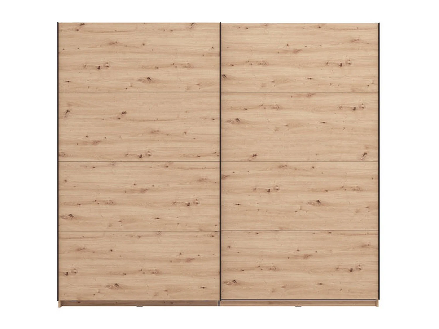 Großer Salemi-Kleiderschrank, 2 Regalböden, 245x218h cm, Braun Eichenholz, Schlafzimmer, Kleiderstange, 2 Türen