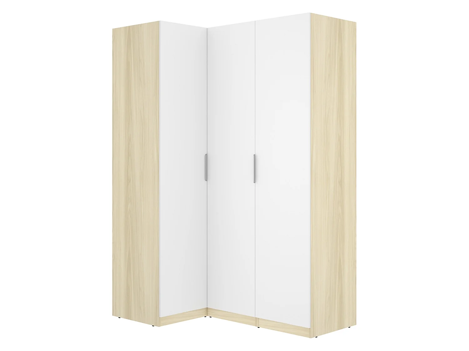 Armoire 3 Portes Reeves, Porte-Manteaux, 95x142 cm Blanc, Chambre, 6 Étagères, 3 Portes