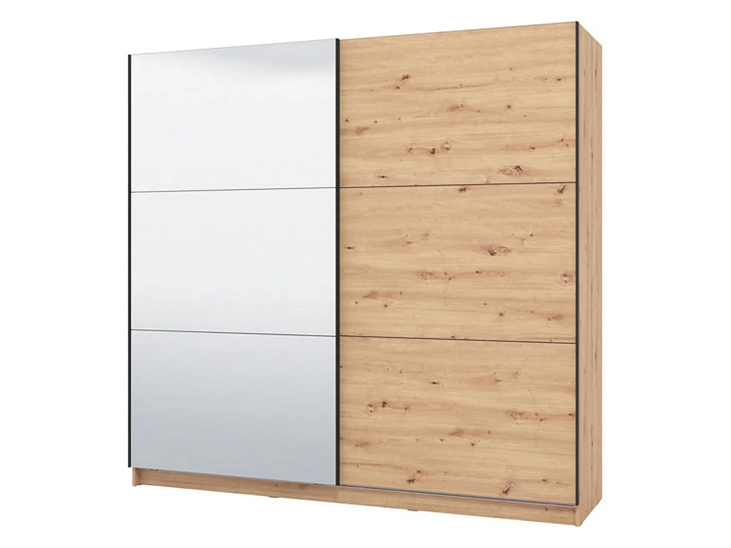 Guardaroba Grande Soncino, Appendiabiti, 217x210h cm Marrone Rovere Nodi, Armadio Camera da Letto, 8 Ripiani, Apertura Scorrevole