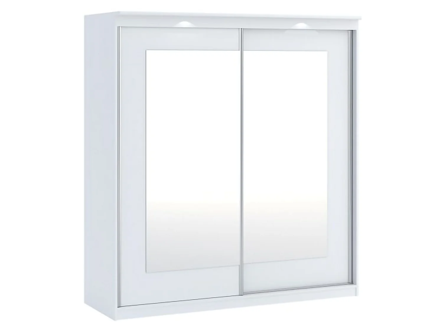 Garde-robe 2 Portes Lesale, 5 Étagères, 180x195h cm Blanc, Armoire Chambre, Porte-Manteaux, 2 Portes